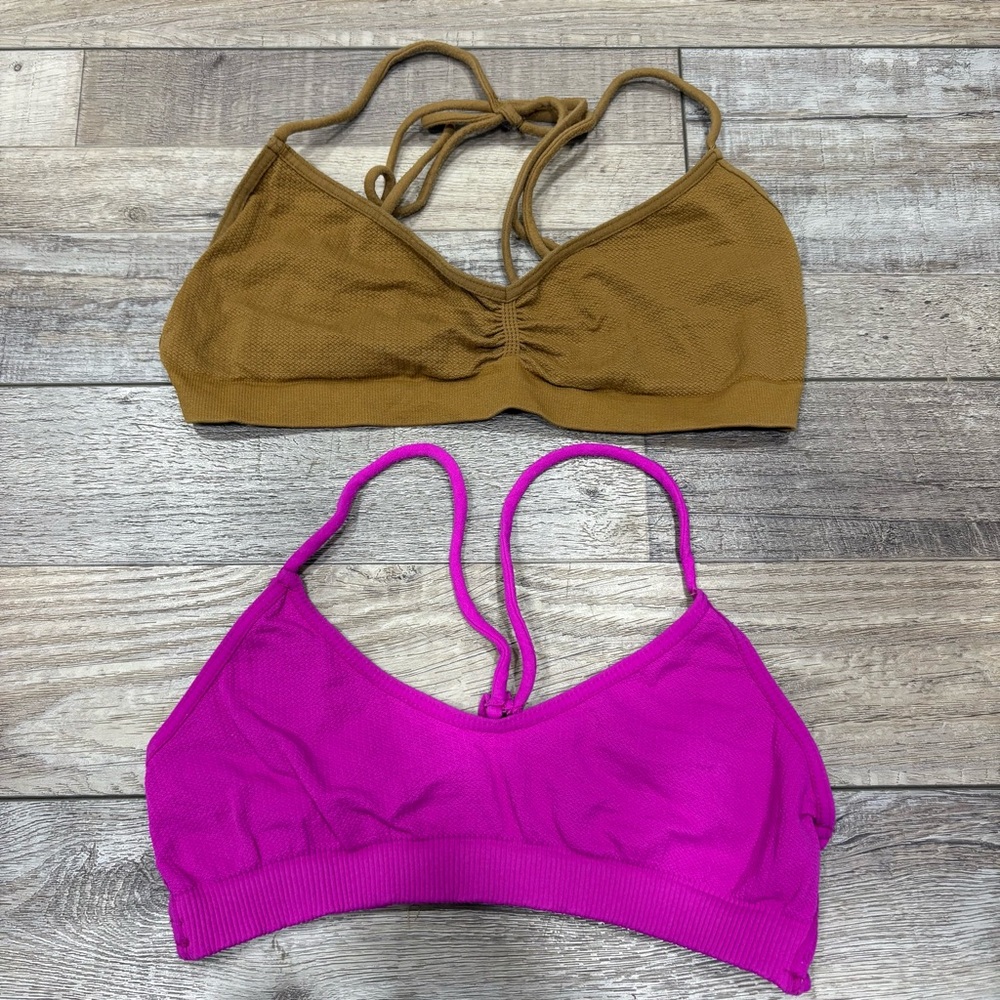Free People Intimately Seamless Strappy Bralette - Magenta & Mustard